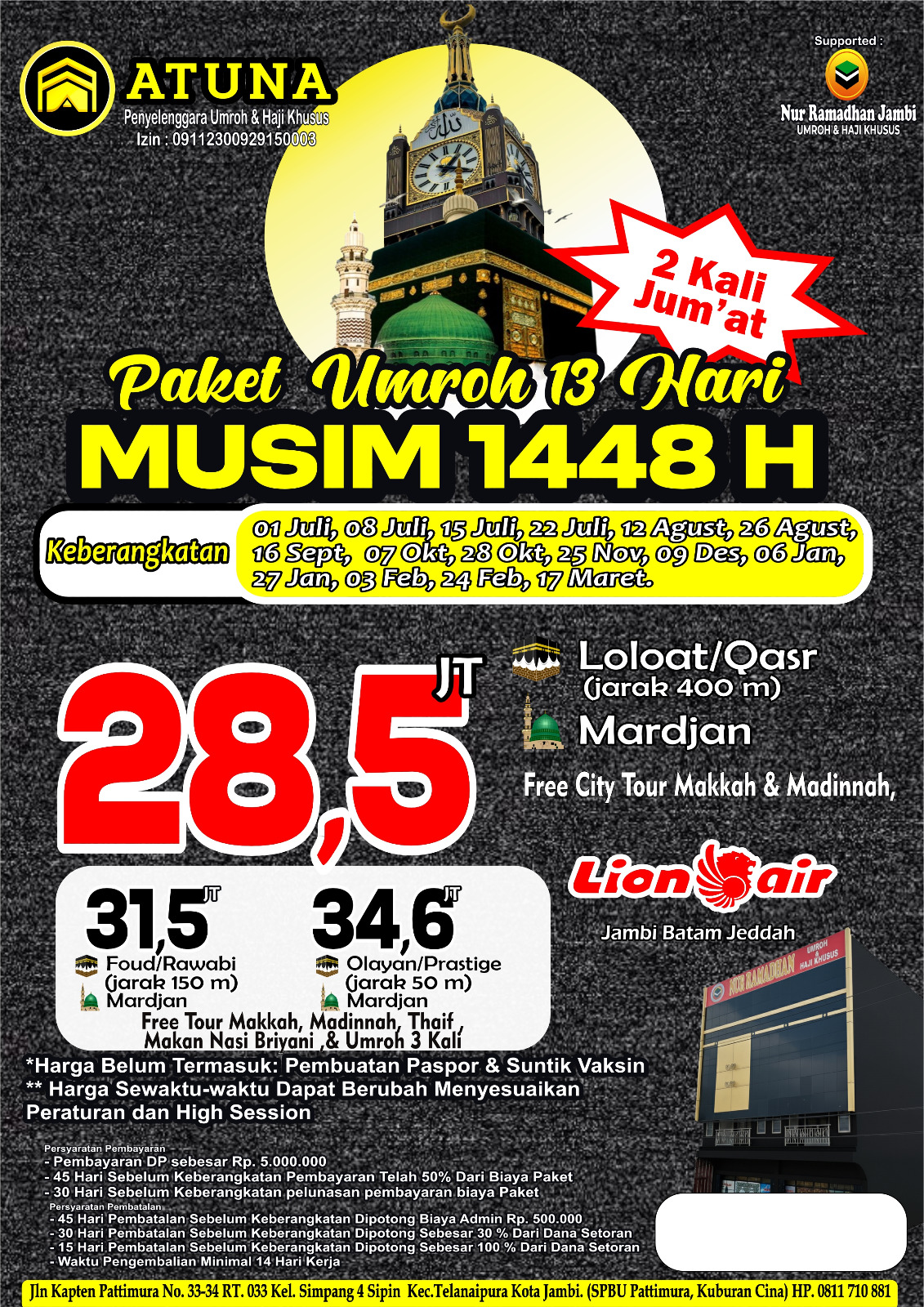 jadwal keberangkatan umroh dari jambi