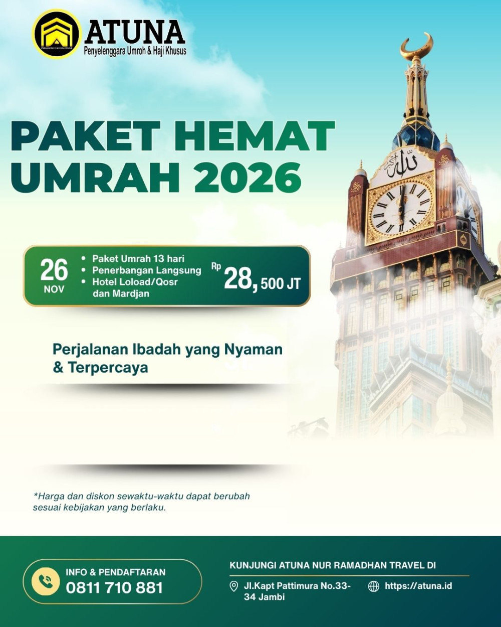 Umroh Keberangkatan 26 November 2026